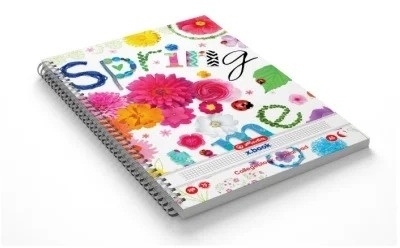 Caiet cu spira A5, 100 file, patratele, Enjoy Life, diverse modele, Herlitz
